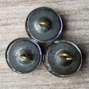 Vintage early 1900's set of three glass paperweight buttons. image 5