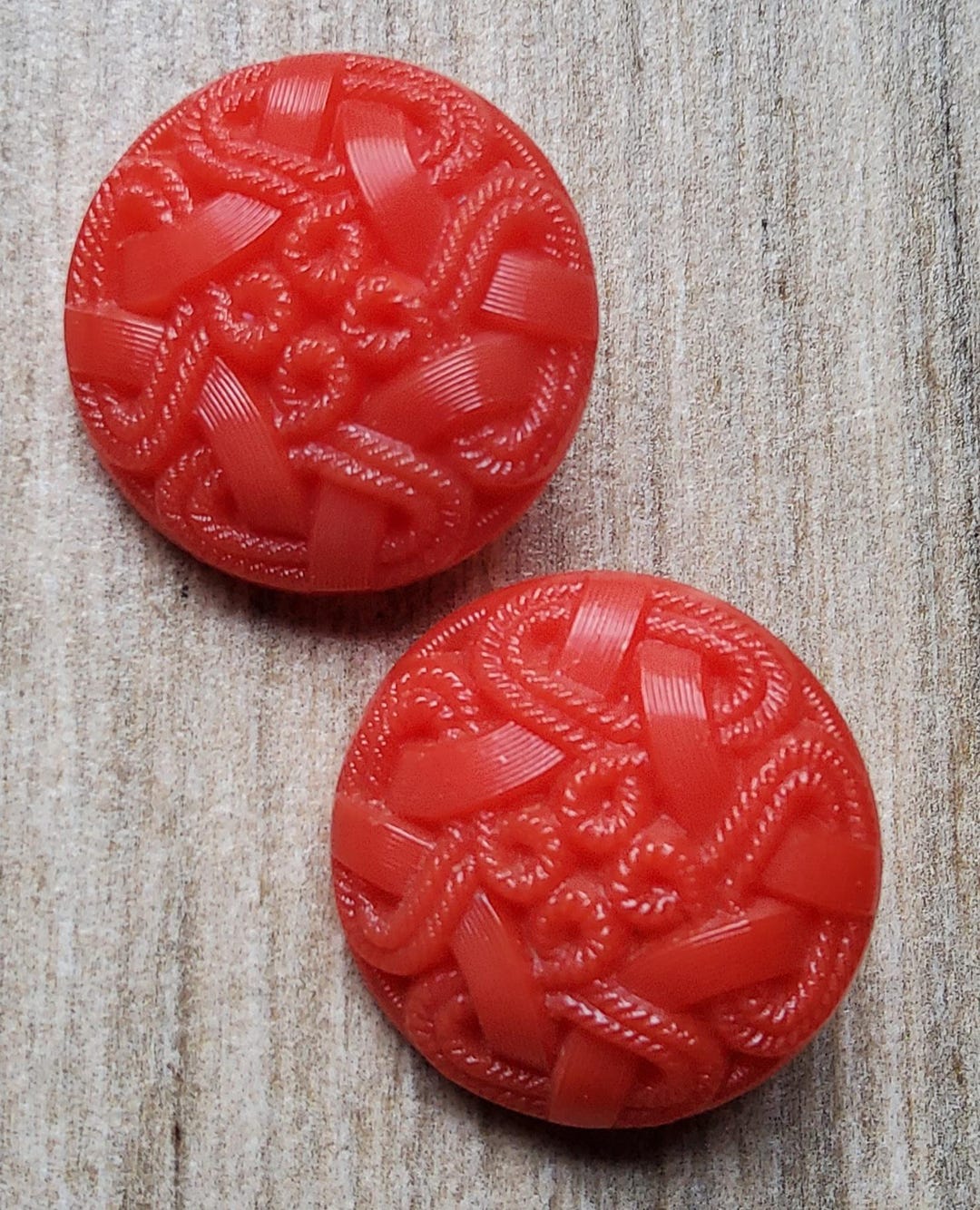 Vintage Pair of 1920-30's Rope Design Glass Buttons. - Etsy