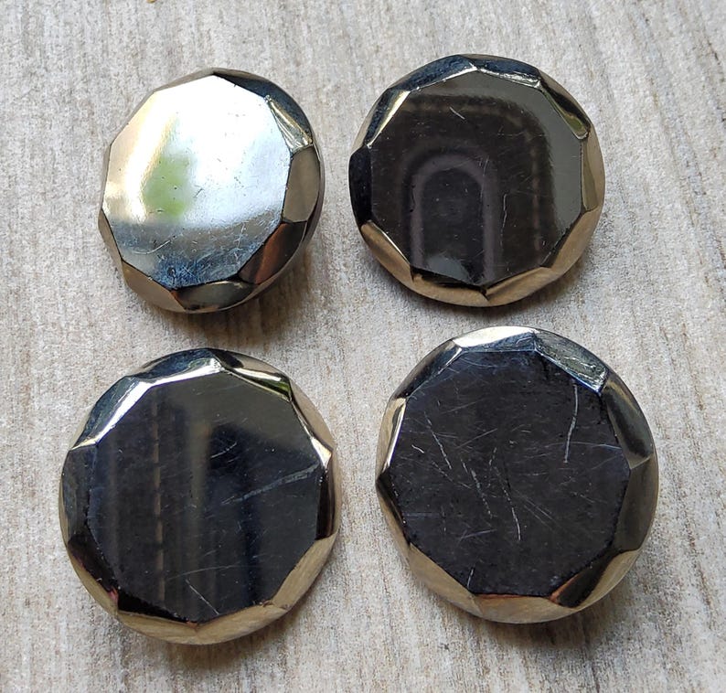 Vintage Set of Four 1930's Mirror Finish Glass Buttons. - Etsy