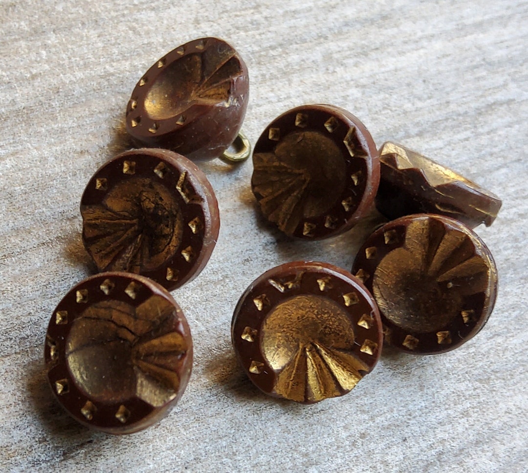 Vintage Set of Seven Glass 1920's Glove Buttons. Etsy
