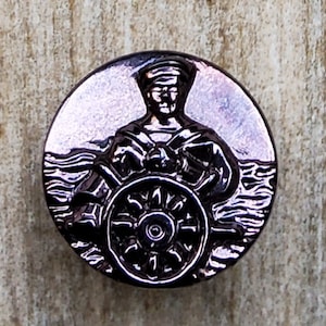 Vintage 1930's small glass maritime button.