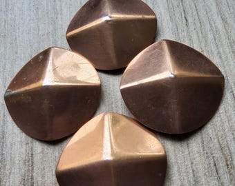Lot De 6 Gros Boutons Vintage Marron - 3,3 Cm - Idéal Manteau, Couture Rétro - Réf 1253