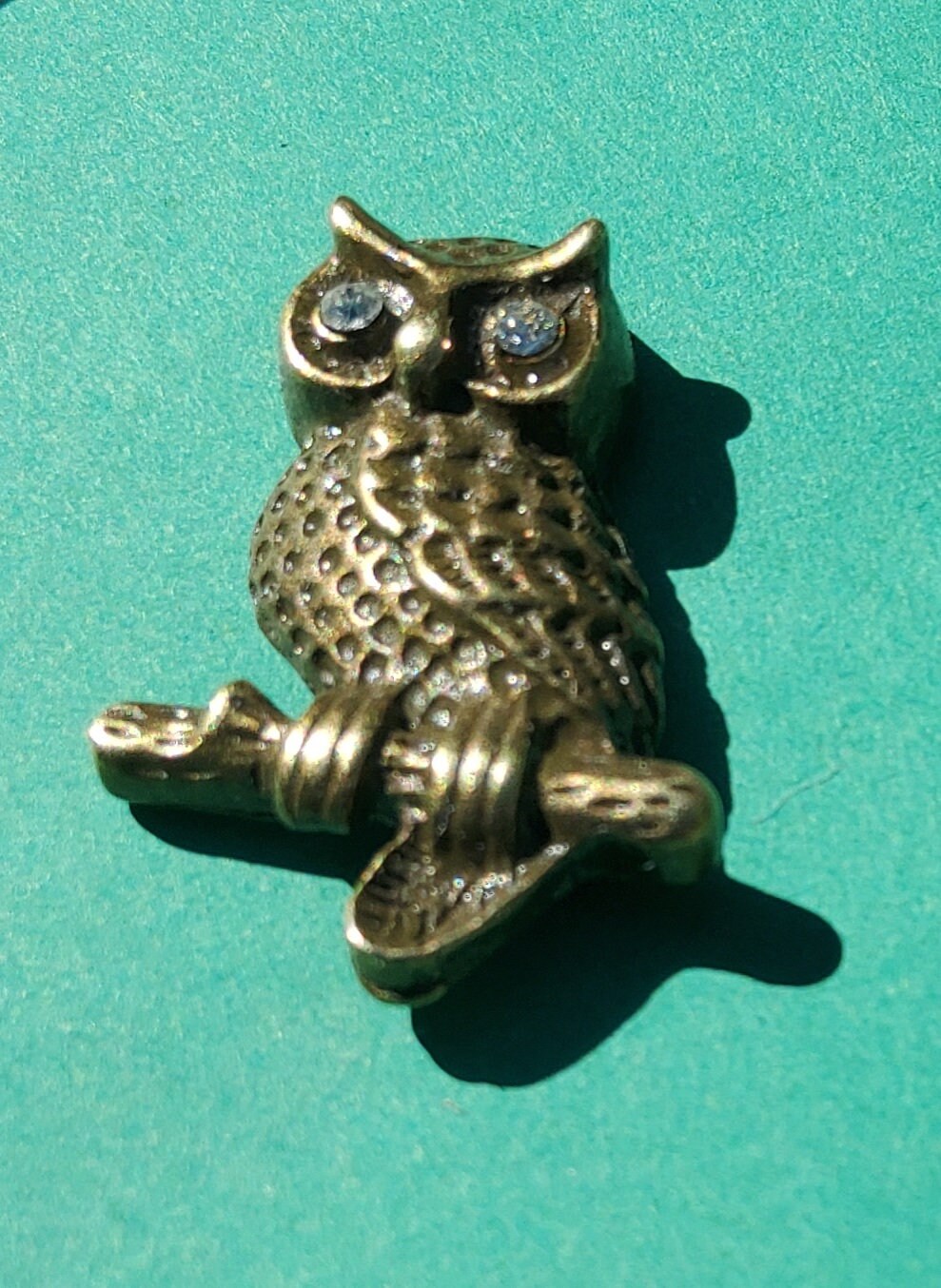 Vintage and Unusual Brass Owl Button. Etsy