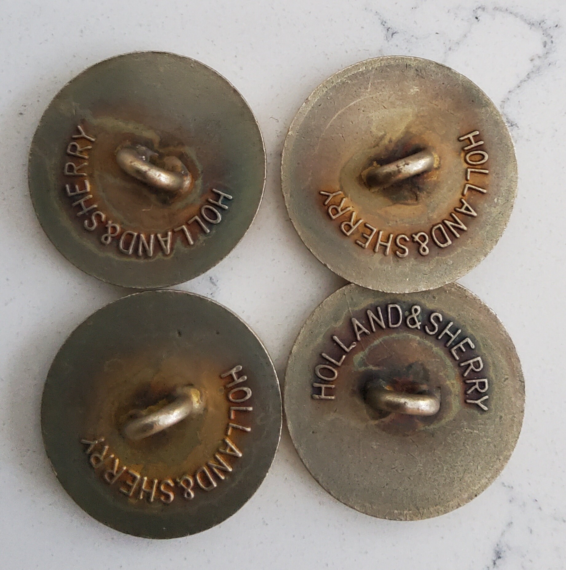 Vintage Set of Four Brass Holland and Sherry Buttons. - Etsy