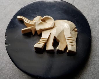 Vintage large 1920's early plastic elephant coat button.