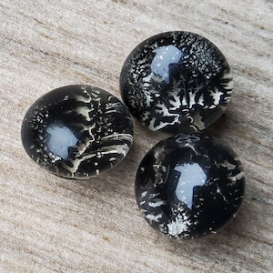 Vintage early 1900's set of three glass paperweight buttons. image 1