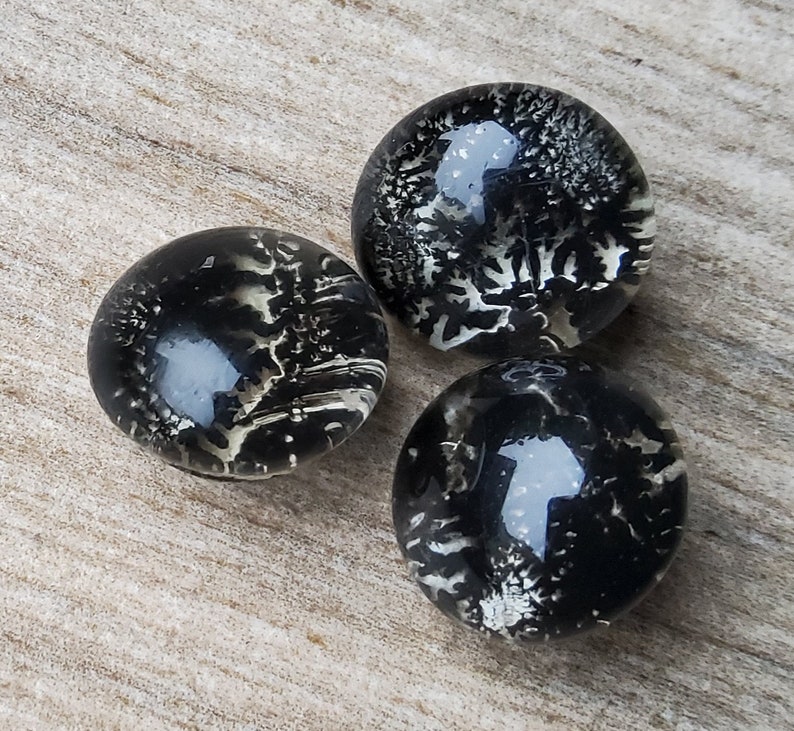 Vintage early 1900's set of three glass paperweight buttons. image 1