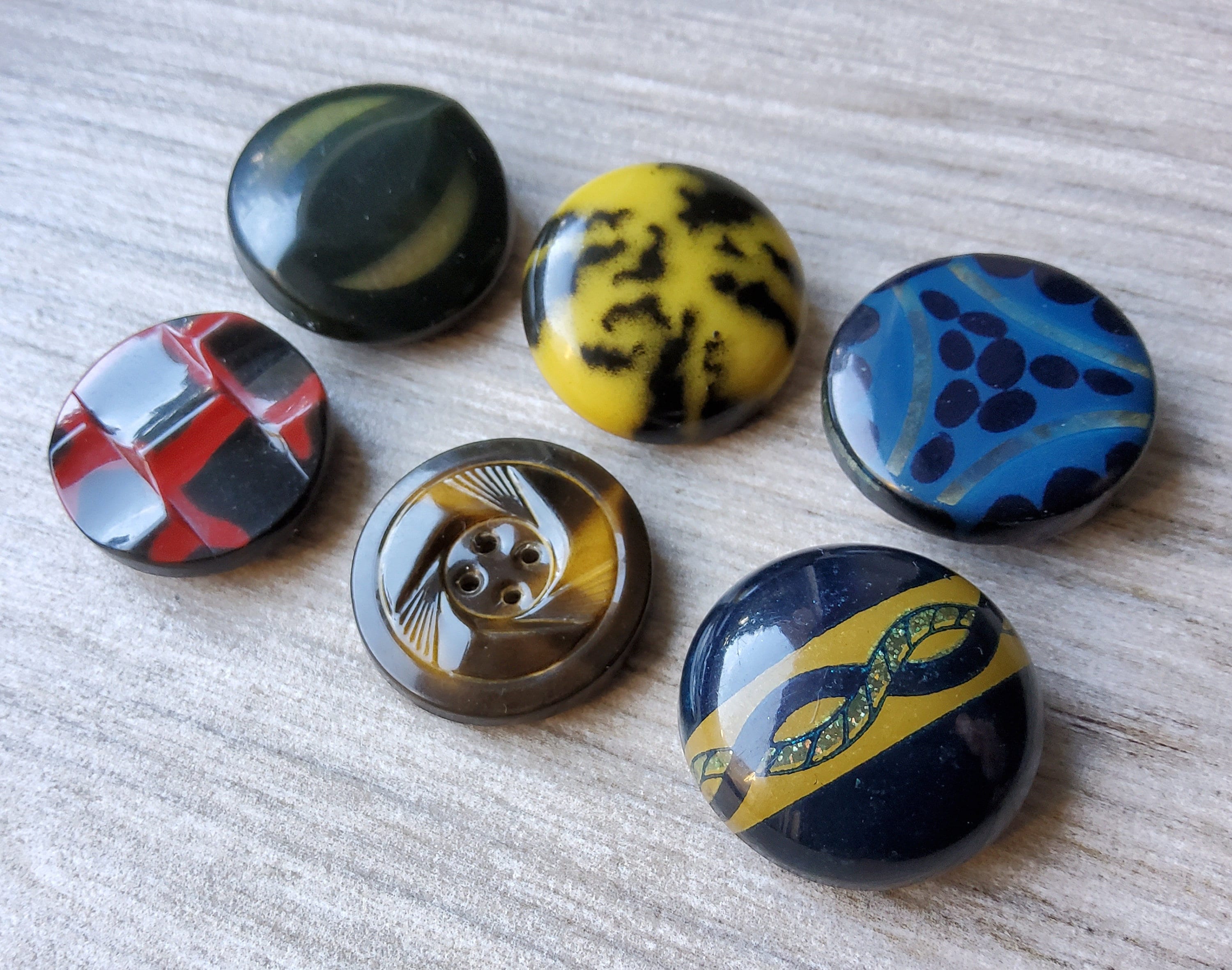 Vintage Collection of Six 1920-30's Celluloid Buttons. - Etsy