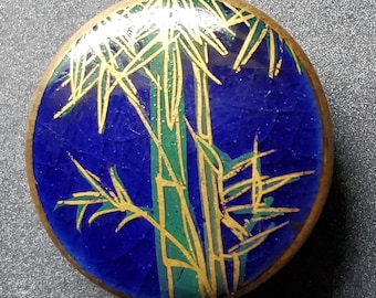 Botão vintage de bambu Satsuma da década de 1930.