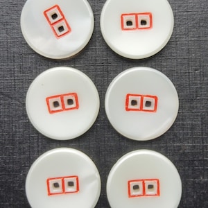 Vintage set of six 1920&#39;s Art Deco glass buttons.