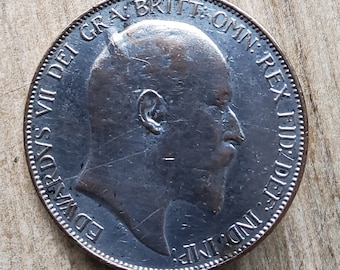 Vintage grote Edward VII Penny-knop uit het begin van de 20e eeuw.