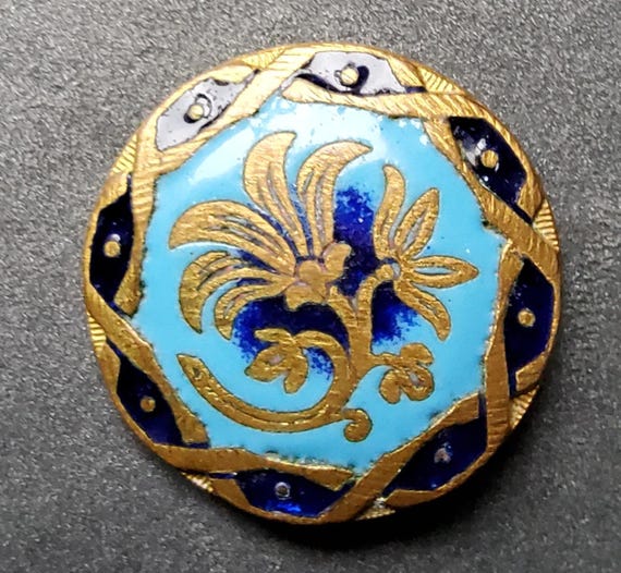 Vintage PARIS Back Early 1900's Enamel Button. - Etsy