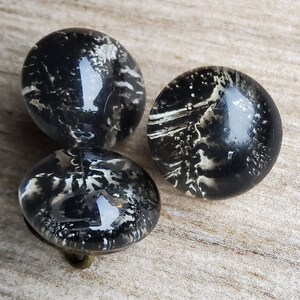 Vintage early 1900's set of three glass paperweight buttons. image 3