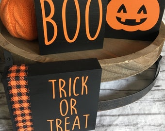 Halloween Mini Signs, Tiered Tray Decor, Halloween Decor