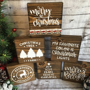 Christmas Mini Signs, Tiered Tray Decor, Christmas Decor