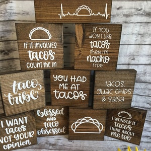 MINI SIGNS - Taco Mini Signs, Tiered Tray Decor, Taco Decor, Kitchen Decor