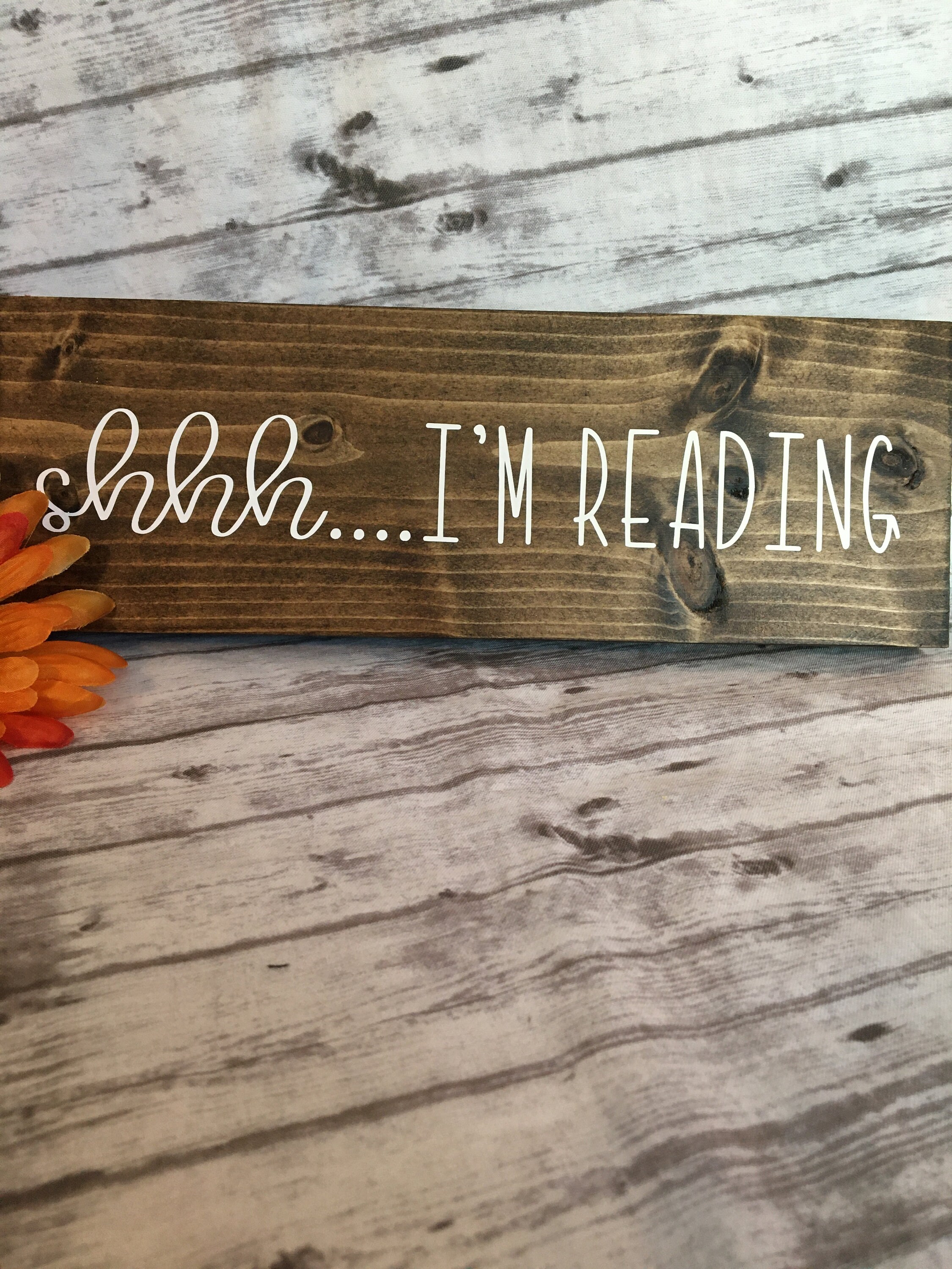 Library Shhh Sign Shhh....i'm Reading Wood Sign, Library Decor, Gift for Bookworms, Home ...