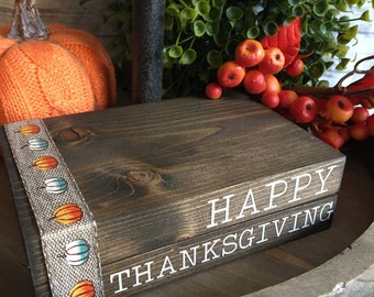 Happy Thanksgiving Mini Bookstack, Tiered Tray Decor, Thanksgiving Decor