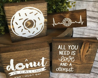 Donut Mini Signs, Tiered Tray Decor, Donut Decor, Kitchen Decor