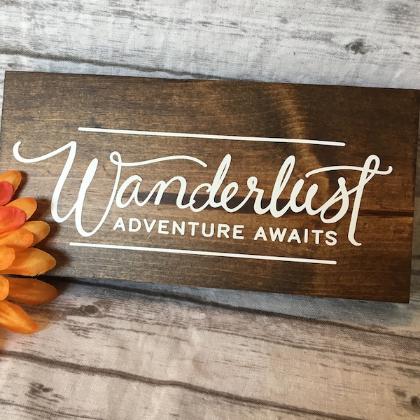 Wanderlust Wood Sign, Travel Decor, Home Decor, RV Decor, Camper Decor