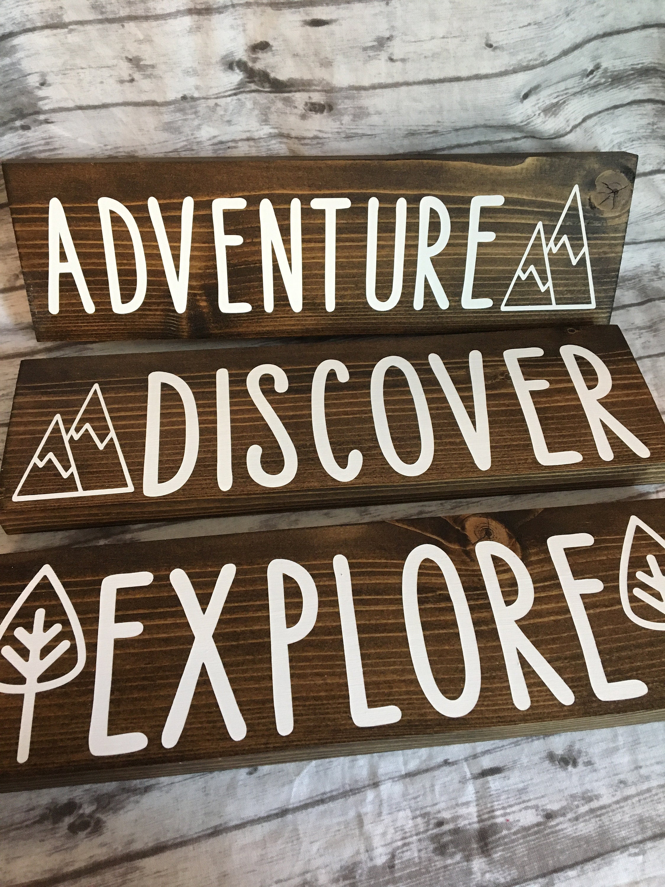 Adventure, Discover, Explore Wood Signs, Travel Decor, RV Decor, Camper ...