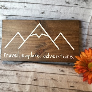 Travel Explore Adventure Wood Sign, Travel Decor, RV Decor, Camper Decor