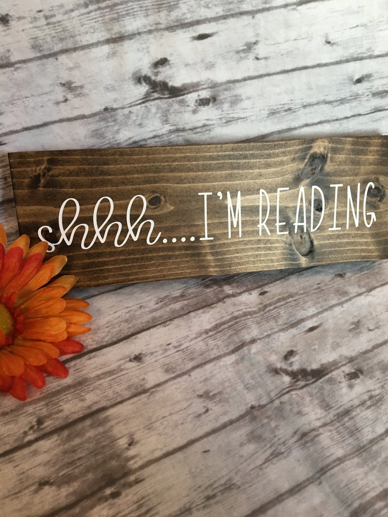 Shhhh Library Sign Shhh....i'm Reading Wood Sign, Library Decor, Gift for Bookworms, Home ...