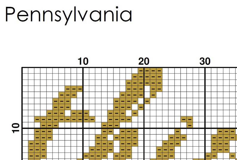 Pennsylvania Cross Stitch Pattern Housewarming Modern Cross Etsy