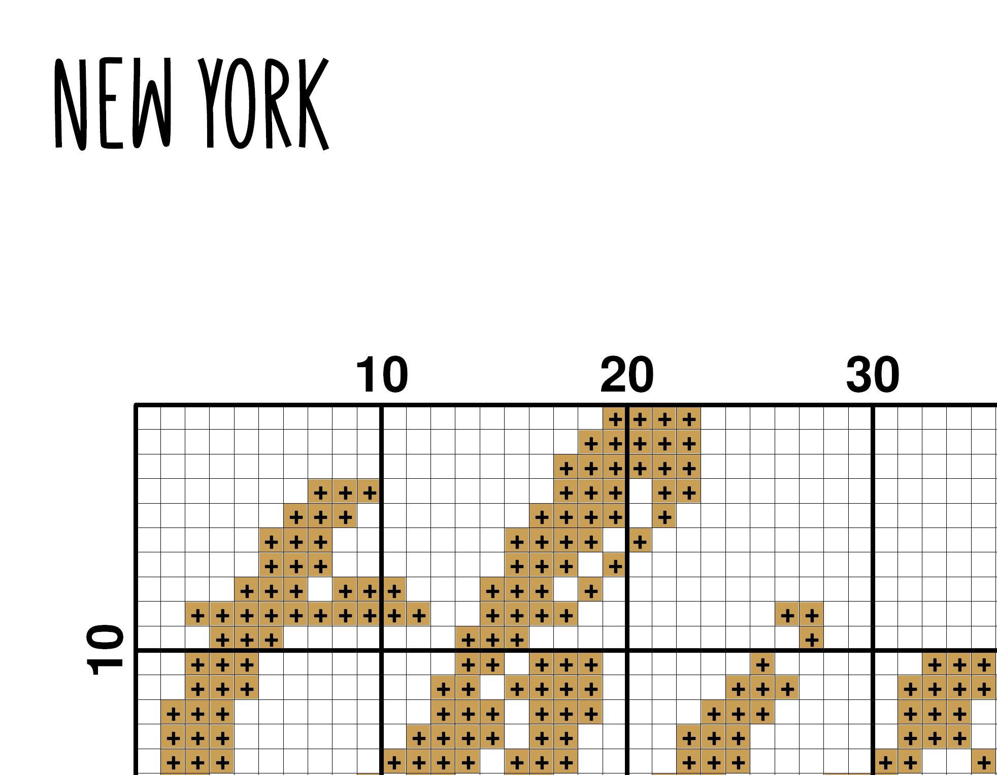 New York State Cross Stitch Pattern New York Cross Stitch Etsy