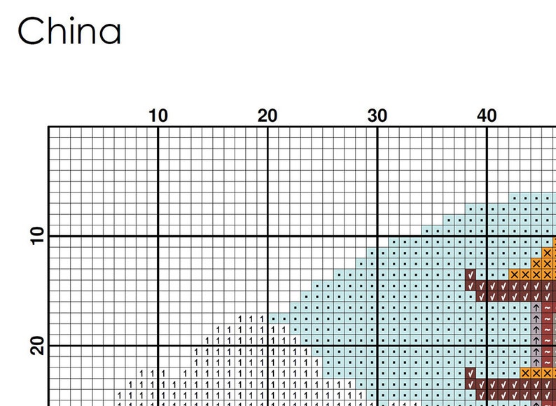 China Cross Stitch Pattern Chinese Cross Stitch Modern Cross Etsy