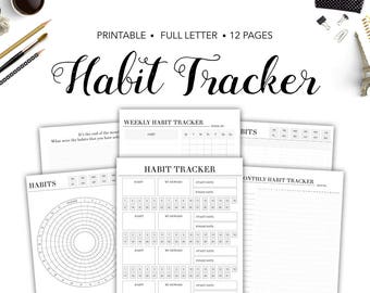 Weekly Habit Tracker Printable Daily Habits Bullet Journal