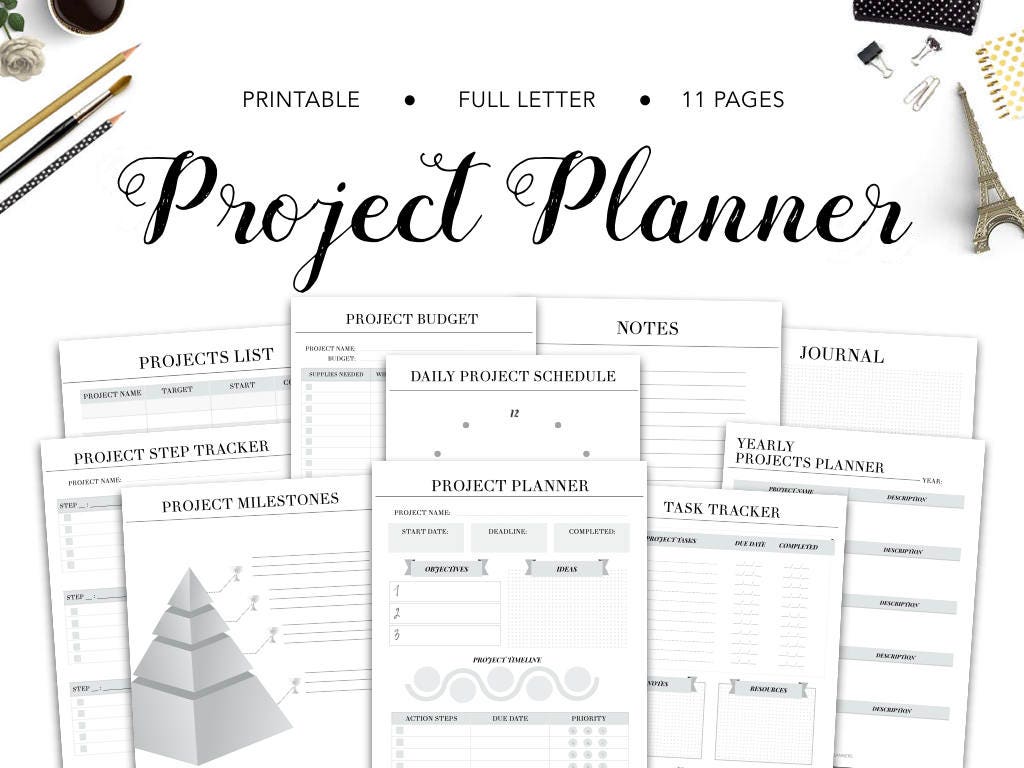 project planner project tracker project planner printable etsy