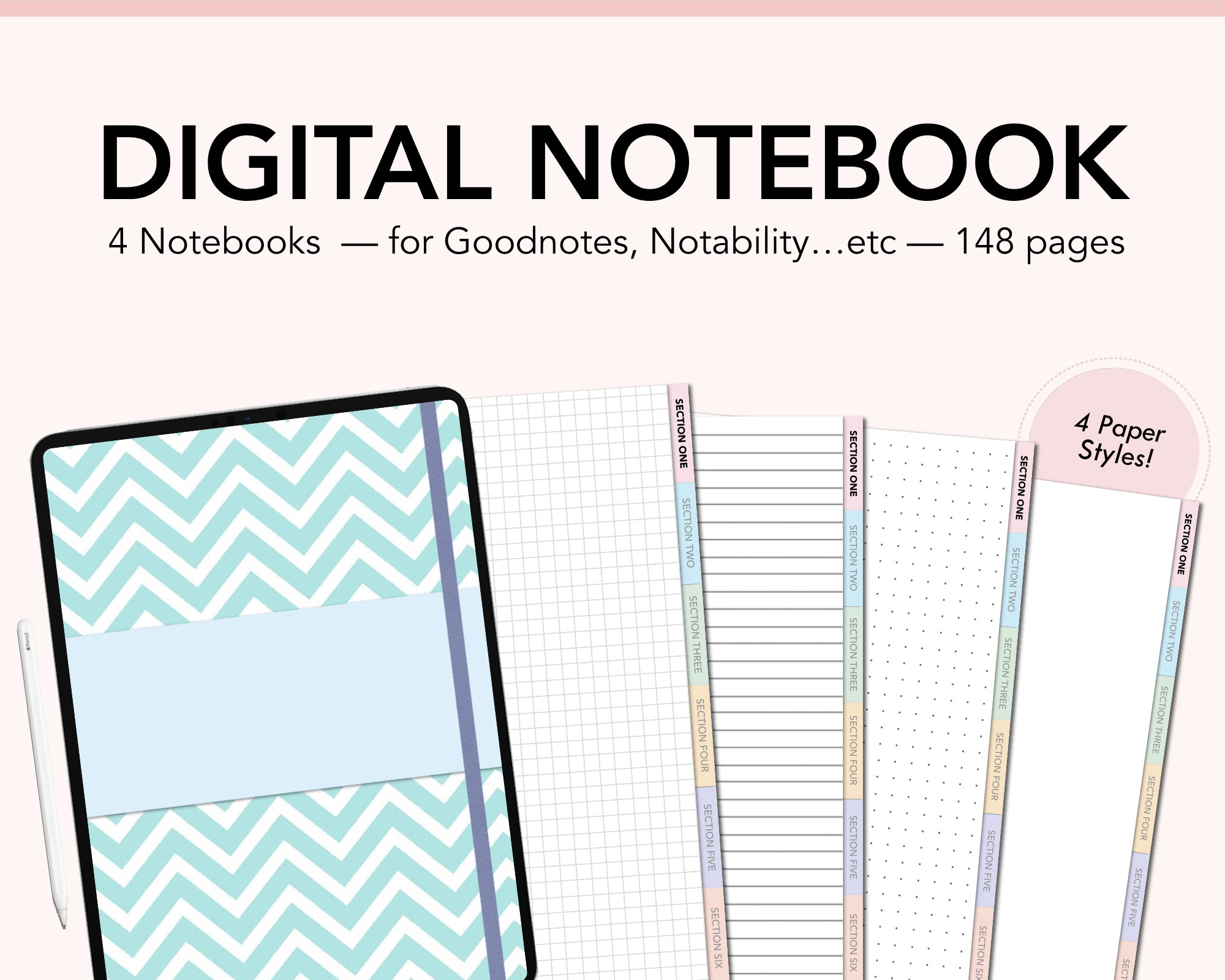 Digital Notebook Goodnotes template goodnotes notebook | Etsy