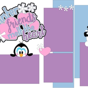 WinterFriends スクラップブック レイアウト - SVG ファイル - Cricut - シルエット - デジタル ファイル