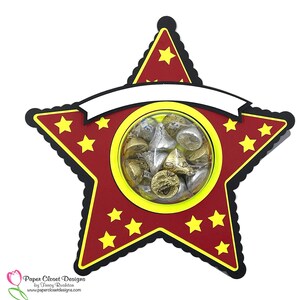 Stern Silvester Dome Süßigkeiten Halter SVG, 3D SVG