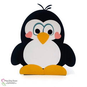Pingouin Treat Box SVG, Noël SVG Cricut, Silhouette, modèle, 3D SVG, boîte de Noël,