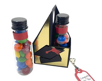 Graduation 2 Pack Mini Bottle Tote, 3D SVG, Cricut, Silhouette, Template, PDF,