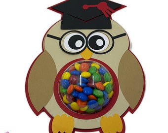 Graduation Owl Dome Candy Holder, SVG, 3D SVG, Cricut, Silhouette