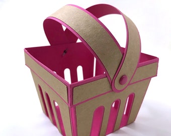3D SVG Berry Basket Template, Cricut, Silhouette (Digital Download)