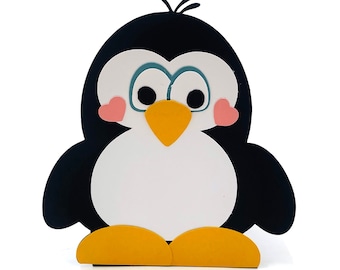 Penguin Treat Box SVG Template, 3D Christmas Gift Box (Digital Download)