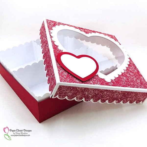 Cookie Box  XLarge Valentine Heart, SVG, Cricut, Silhouette, template, PDF, 3D SVG, Christmas Box, Valentine Box