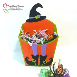 Halloween Hexe Mittel Fry Box SVG, 3D SVG, Box Vorlage, dxf, gsd,