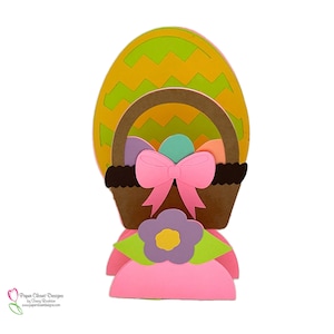 Easter Basket Pop Up Stand Card , SVG, 3D SVG, Handmade Card for Cricut or Silhouette. Box Card
