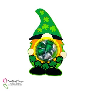 Gnome St. Patrick&#39;s Day Dome Candy Holder SVG, 3D SVG