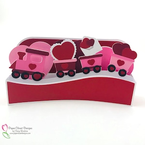 Box Card Slimline Valentine Train, 3D SVG |  SVG | Cricut  | Silhouette  Files | dxf | gsd | Template