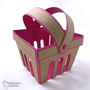 3D SVG Berry Basket, SVG, SVG Box-sjabloon, Cricut SVG, silhouet SVG,