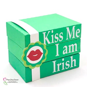 Blocchi per il giorno di San Patrizio, SVG 3D, Kiss Me I'm Irish SVG, stampabile, Cricut, Silhouette, modello di scatola, DXF