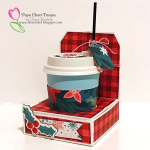 4 Unzen Mini Kaffee Tote mit Geschenkkarte SVG, Cricut SVG, Silhouette Cameo-Svg-Dateien, Dxf, Gsd, Vorlage,