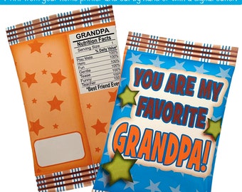 Printable Favorite Grandpa Chip Bags, Print then Cut SVG, Father's Day