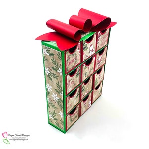 Advent 12 Drawer Countdown Box ,Cricut Svg, Silhouette Cameo Files,  DXF Files, GSD Files, Template, Pdf